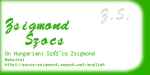 zsigmond szocs business card